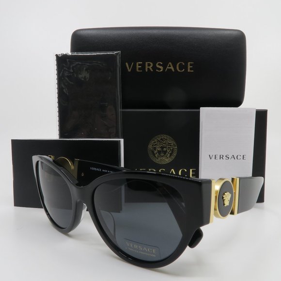 Versace Accessories - VERSACE MOD 4368A  GB1/87 Cat Eye Shiny Black/Gold